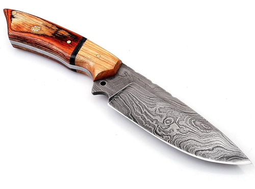 Cuchillo De Caza Damasco Mohid Ent Cazador Ninja 23 Cm