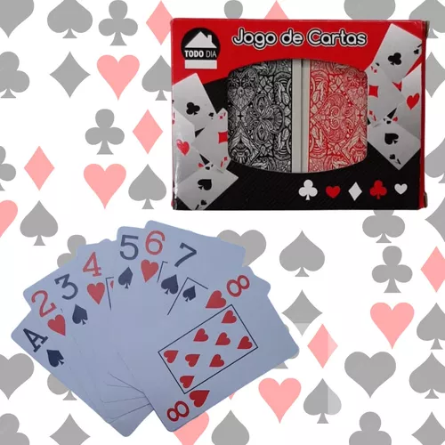 Kit Jogo Uno 114 Cartas e Baralho Duplo 104 Cartas Diversão na