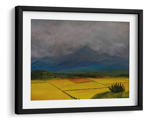 Cuadro Enmarcado Negro Con Marialuisa Sembradios 80x60
