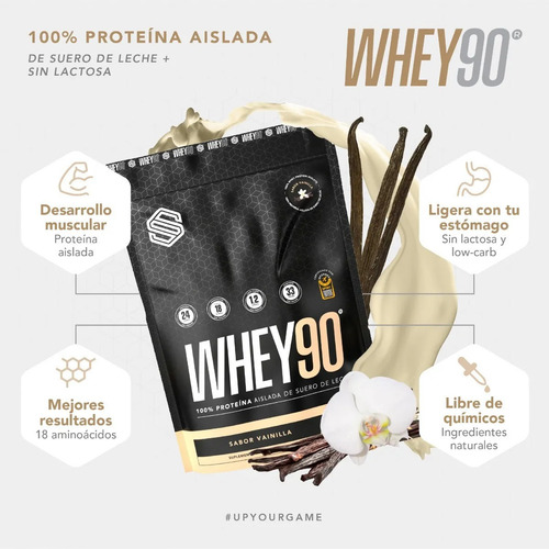 Proteína Aislada Whey 90 Soccer Supplement 31 Porciones 900g Sabor Vainilla
