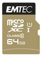 Tarjeta Microsdhc Uhs-i U1 Elite Gold Emtec (64 Gb)