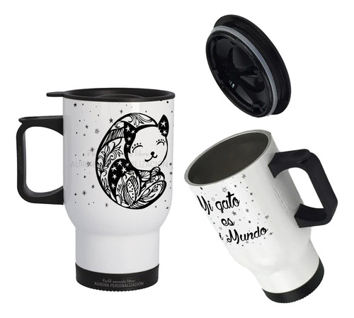 Mug Vaso Termico Viajero Para Carro Con Motivo Mascostas 02