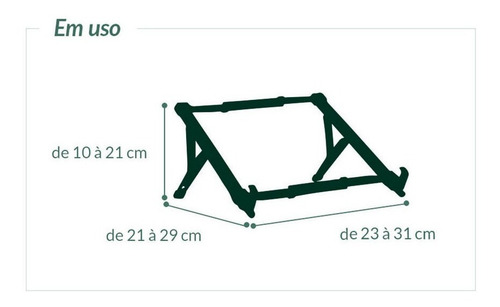 Base Suporte Notebook Regulável Preto Home Office Reliza