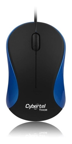 Mouse Thor Cyb M100b Cybertel Con Cable Color Negro Con Azul