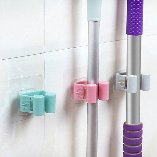 Imagen 7 de 10 de Pack Gancho Organizador Escoba Alicates Paraguas Baño Colgar