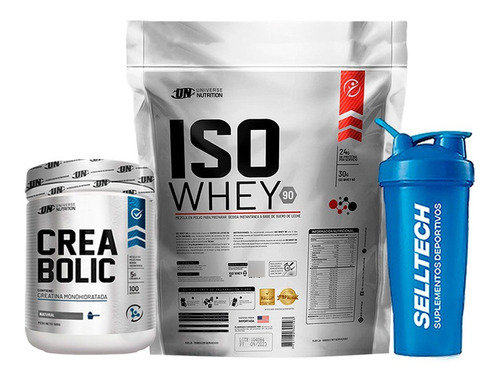 Pack Un Iso Whey 90 3kg Vainilla + Creabolic 500gr