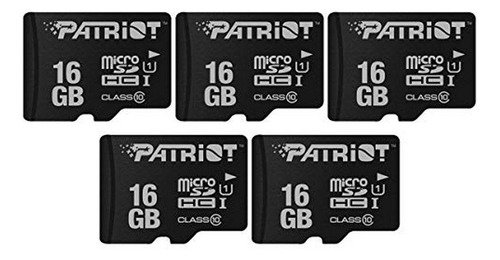 Paquete De 5 Tarjetas De Memoria Patriot Lx Series Micro Sd