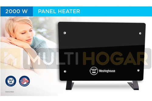 Imagen 2 de 10 de Vitrocalefactor 2000w Panel Vidrio Templado Westinghouse Ms