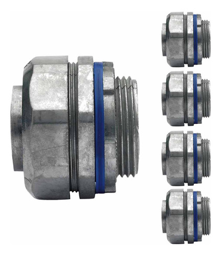 5 Pzs Conector Recto Para Tubo Liquidtight Aluminio 1/2 PuLG
