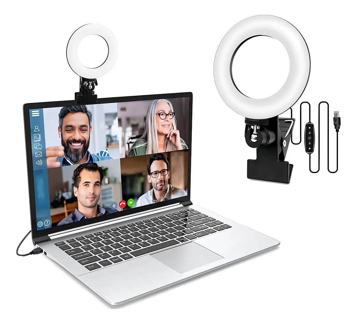 Luz de monitor iluminação videoconferência com clipe