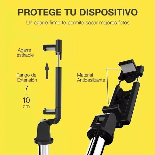 Imagen 5 de 10 de Palo Bastón Selfie Celular Control Bluetooth Trípode 78cm
