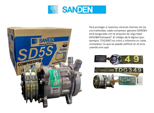 Compresor Universal Sanden 507 2v 12v