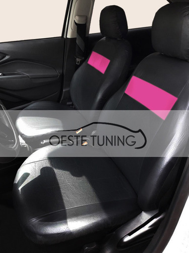 Fundas Cubre Asientos Auto Ecocuero Rosa Femenino