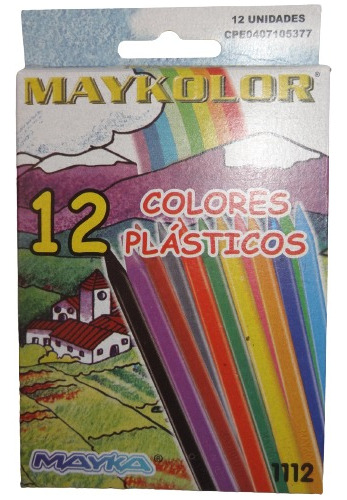 Creyones Hexagonales Plásticos Maykolor ( 12 Colores )