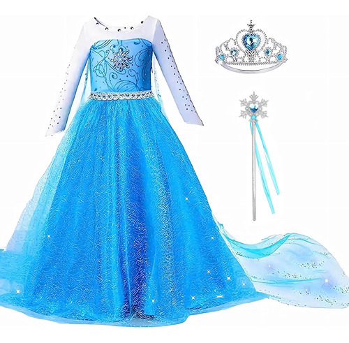 Vestido De Princesa Elsa Para Niñas, Disfraz De Princesa De