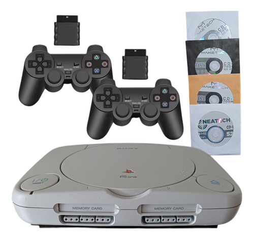 Playstation 1 Completo - Ps1 Slim - Psone - Ps1 - Controles Bluetooth Branco