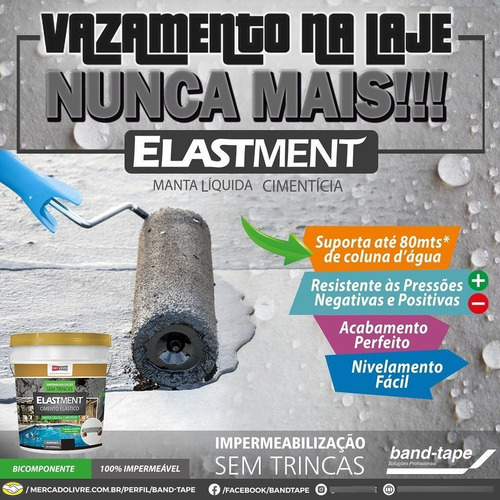 Imagem 3 de 6 de Manta Líquida Cimentícia Elastment 4kg Cinza