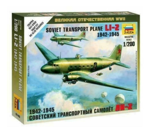 Maqueta Para Armar Avión Sovietico Li2 Zvezda 6140 1/200 Lp 