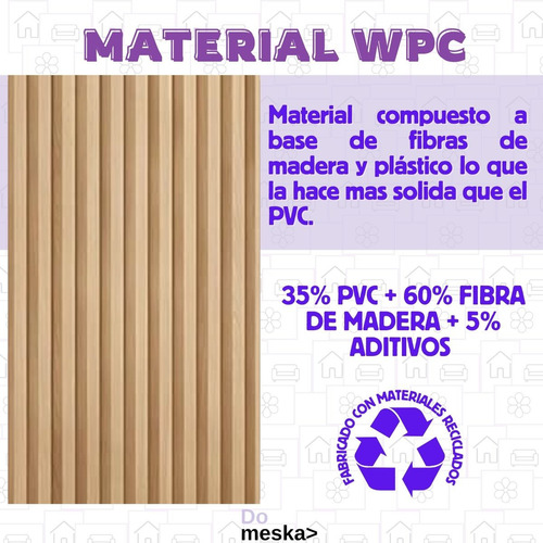 Panel Lambrín Madera 3d Para Pared Wpc 12 Pzs Inmatmex