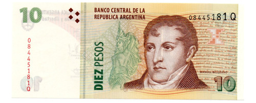 Billete 10 Pesos Convertible Segundo Diseño Bottero 3447