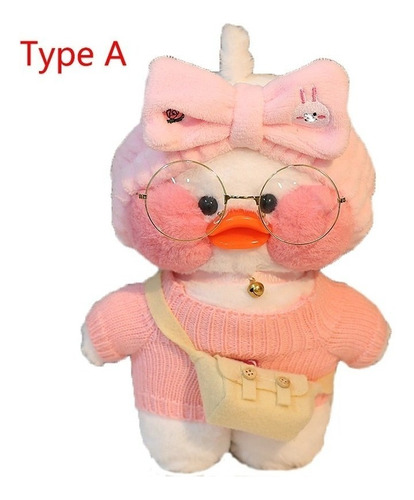 Lalafanfan Café Peluche, Patito Blanco Con Accesorios