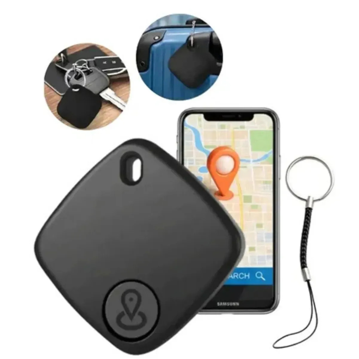 Mini Localizador Gps Rastreador Objetos Smart Tag Compatível iOS Apple Preto