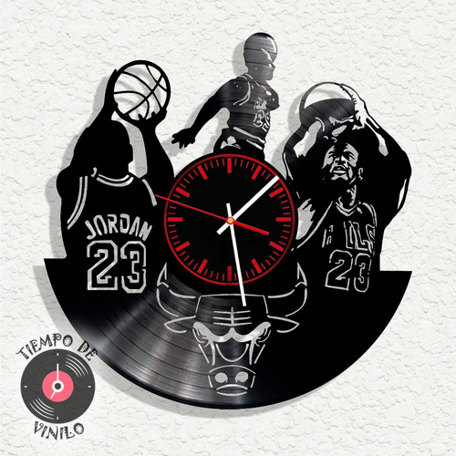 Reloj De Pared Elaborado En Disco Lp Jordan Chicago Bulls