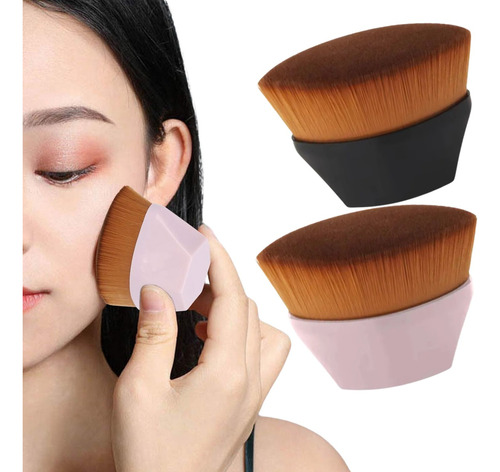 Brocha Plana Maquillaje Kabuki Base Corrector Polvo Brillo F