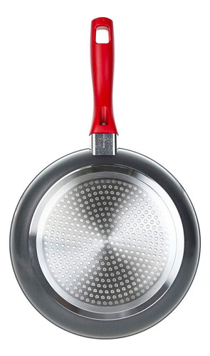 Sartén Redonda Flavor Stone 28 Cm 7 Capas Antiadherente Rojo