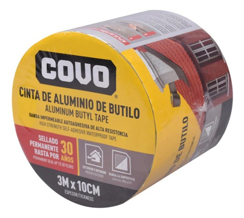 Cinta Manto De Aluminio Impermeabilizante Butilo 3 Mtrs Covo