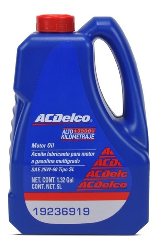 Aceite 25w60 Tipo Sl Alto Kilometraje 5 Lts