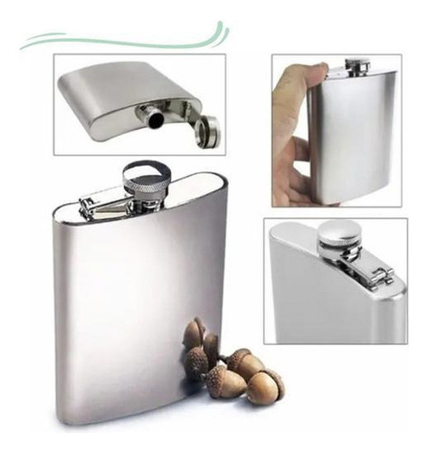 Botella de acero inoxidable Cantil, 230 ml, bolsa para bar de whisky Pinga Whiskeira