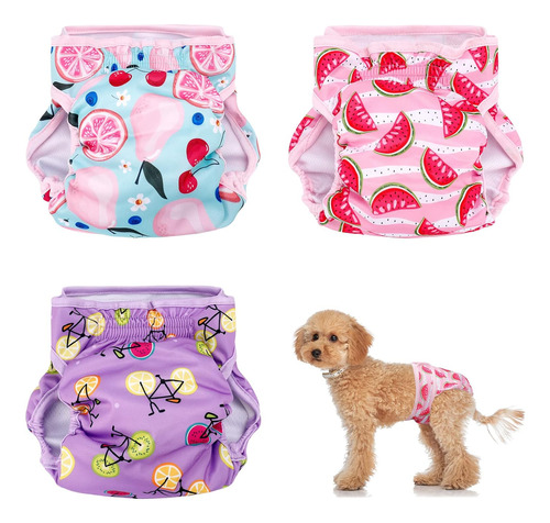 Pañales Reutilizables Para Perros, Paquete De 3, Lavables, P