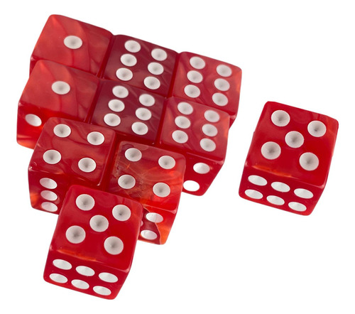 6 Juego De Dados De Varios Lados Juguetes Con Bolsa Rojo