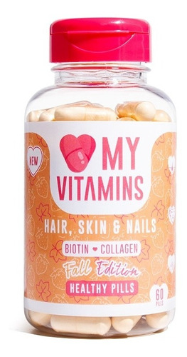 Love My Vitamins Hair Skin Nails Fall Edition Biotin Colagen Sabor Sin sabor