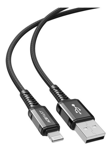 Cable Acefast Usb-a A Lightning (1,2mt) Color Negro