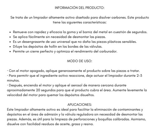 Limpiador De Cuerpo De Aceleracion Y Carburador Carbuclean