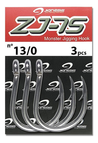 Anzol Para Suporte Hook Jignesis Zj-7s Pesca Aço Inox 13/0