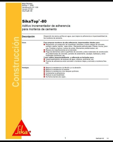 Imagen 8 de 10 de Sika Top 80 Garrafa De 3.8 Litros