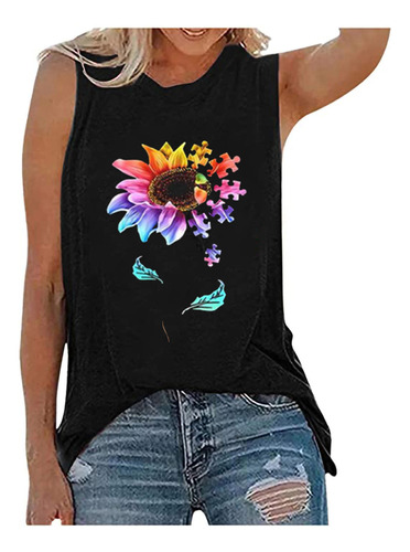 Polera Sin Mangas L Para Mujer, Casual, Holgada, Talla Gra