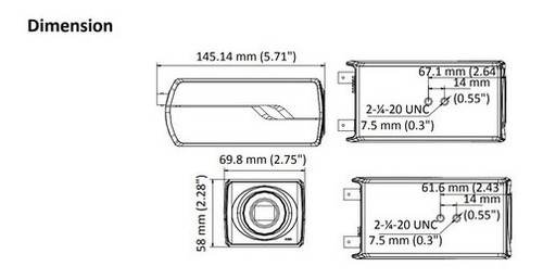 Camara Caja 4k Hikvision Soporta Alarmas Menú Osd Metalica