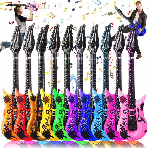 Guitarra Inflable De 10 Colores, Guitarras Inflables De 36 P