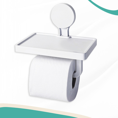 Suporte Papel Higiênico Porta Lenço Celular Banheiro Branco