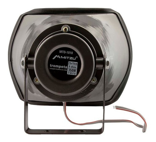 Imagen 6 de 6 de Trompeta Aluminio 35 W Parlante Perifoneo Alcance 1 Km Resis