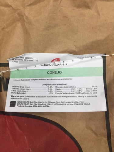 Imagen 8 de 8 de Alimento Conejin Conejo Cobayo 25kg Ganave Bolson Criadero