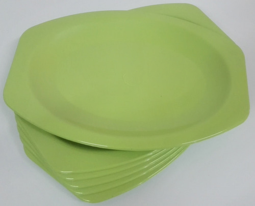Imagen 3 de 6 de Plato / Bandeja Ovalada Plastico 30,5 X 21,5 Cm (6u)