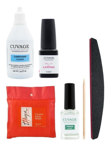 Cuvage Kit Kapping Nivelador Uñas Gel Uv Led Capping