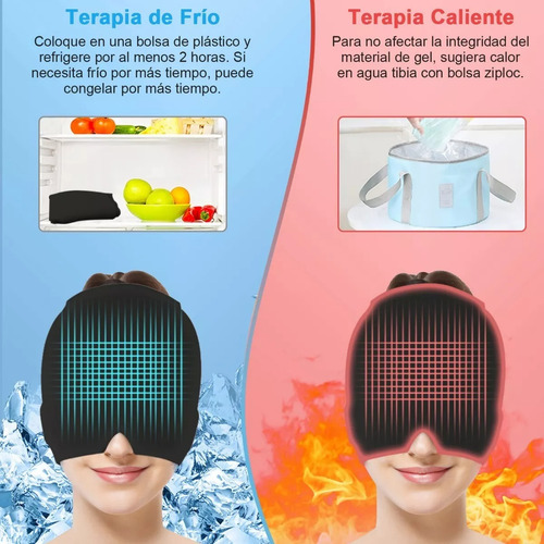 Gorro Para Migraña De Gel Con Compresión Fría Y Caliente