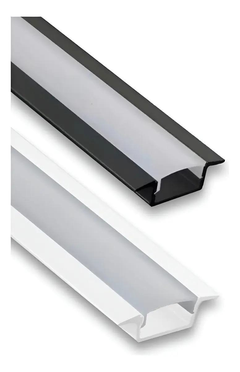 Perfil Embutir LED Vittaled 24mm Alumínio Branco 2m Kit 10 Barras
