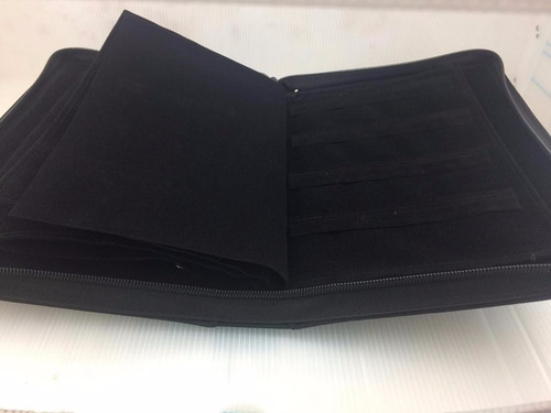 Elegante Estuche Portafolio Para Joyeria Oro Plata Negro